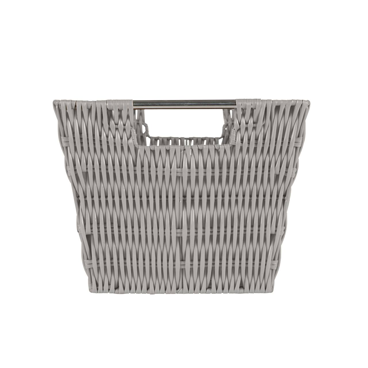 Simplify Medium Gray Rattan Storage Basket